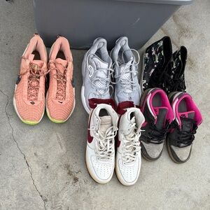 Nike Athletic Shoes in Peach, Gray, White, and Black